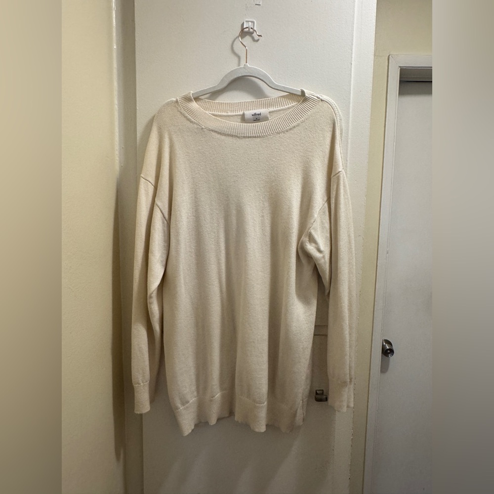 Aritzia Wilfred Endless Sweater Merino Wool Blend Crew Neck Oversized |Size: M